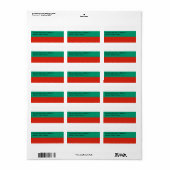 Étiquette personnalisé avec drapeau de la Bulgarie (Feuille entière)