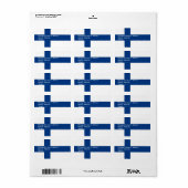 Étiquette personnalisé avec drapeau de la Finlande (Feuille entière)