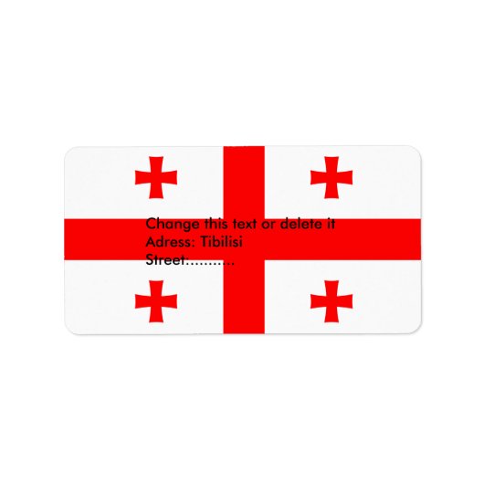 Étiquette personnalisé avec drapeau de la Géorgie (Devant)