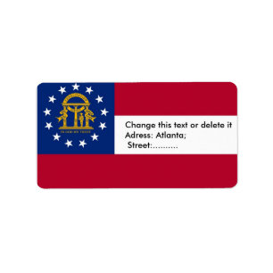 Étiquette personnalisé avec drapeau de la Géorgie,