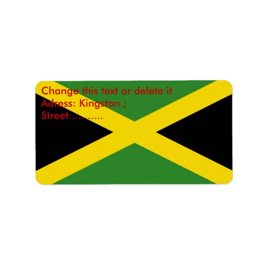 Étiquette personnalisé avec drapeau de la Jamaïque (Devant)