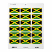 Étiquette personnalisé avec drapeau de la Jamaïque (Feuille entière)