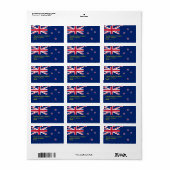Étiquette personnalisé avec drapeau de la Nouvelle (Feuille entière)