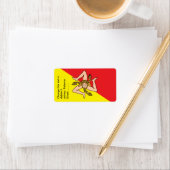Étiquette personnalisé avec drapeau de la Sicile,  (En situation)