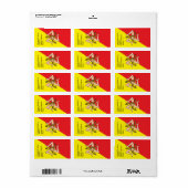 Étiquette personnalisé avec drapeau de la Sicile,  (Feuille entière)