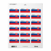 Étiquette personnalisé avec drapeau de la Slovaqui (Feuille entière)