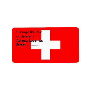 Étiquette personnalisé avec drapeau de la Suisse