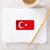 Étiquette personnalisé avec drapeau de la Turquie (En situation)