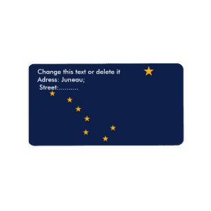 Étiquette personnalisé avec drapeau de l'Alaska, É