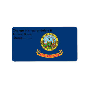 Étiquette personnalisé avec drapeau de l'Idaho