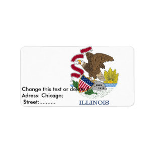 Étiquette personnalisé avec drapeau de l'Illinois,
