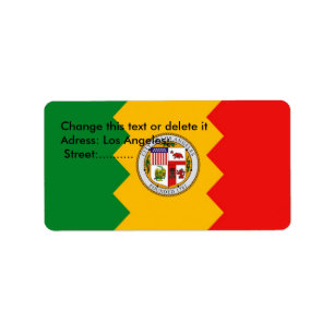 Étiquette personnalisé avec drapeau de Los Angeles