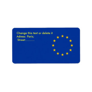 Étiquette personnalisé avec drapeau de l'Union eur
