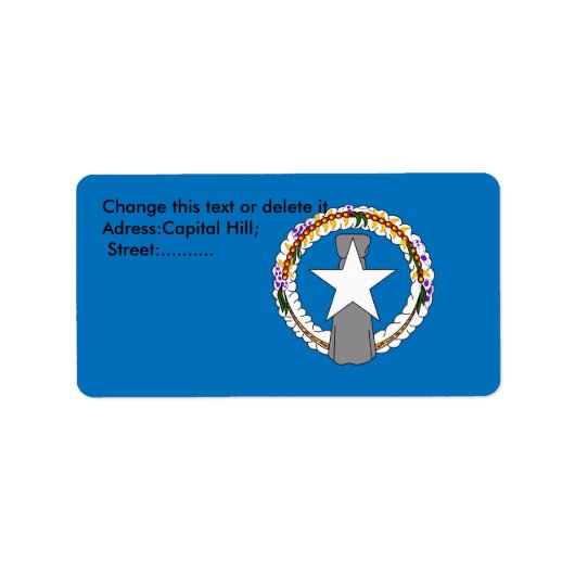 Étiquette personnalisé avec drapeau de Mariana du (Devant)