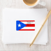 Étiquette personnalisé avec drapeau de Porto Rico, (En situation)