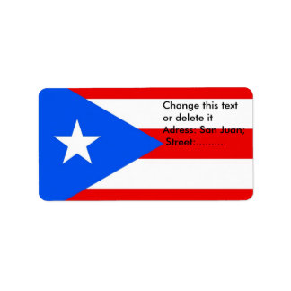 Étiquette personnalisé avec drapeau de Porto Rico,