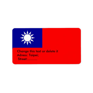 Étiquette personnalisé avec drapeau de Taiwan