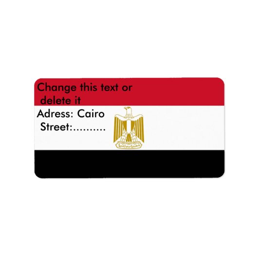 Étiquette personnalisé avec drapeau d'Egypte (Devant)
