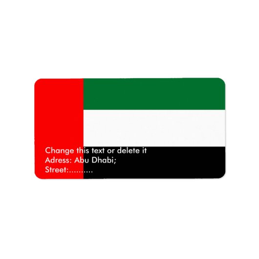 Étiquette personnalisé avec drapeau des Emirats Ar (Devant)