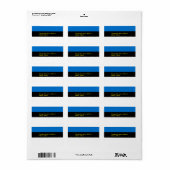 Étiquette personnalisé avec drapeau d'Estonie (Feuille entière)