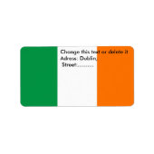 Étiquette personnalisé avec drapeau d'Irlande (Devant)