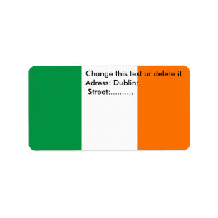 Étiquette personnalisé avec drapeau d'Irlande