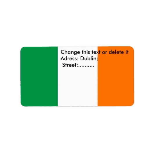 Étiquette personnalisé avec drapeau d'Irlande (Devant)