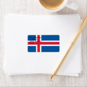 Étiquette personnalisé avec drapeau d'Islande (En situation)