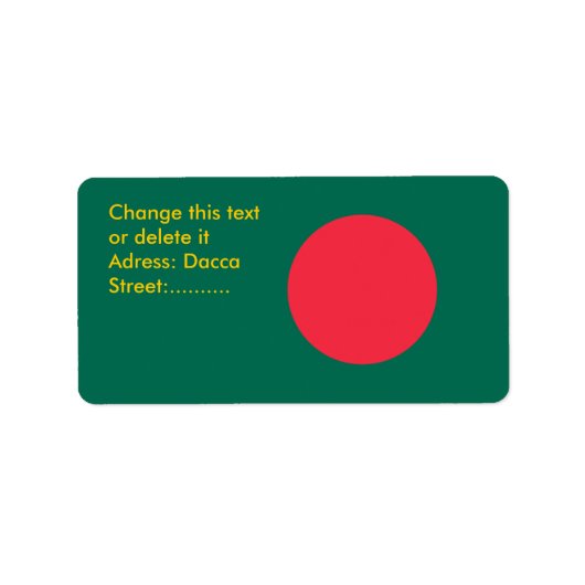Étiquette personnalisé avec drapeau du Bangladesh (Devant)