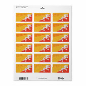 Étiquette personnalisé avec drapeau du Bhoutan (Feuille entière)