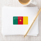 Étiquette personnalisé avec drapeau du Cameroun (En situation)