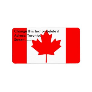 Étiquette personnalisé avec drapeau du Canada