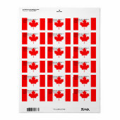 Étiquette personnalisé avec drapeau du Canada (Feuille entière)