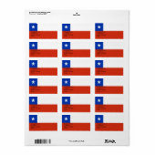 Étiquette personnalisé avec drapeau du Chili (Feuille entière)