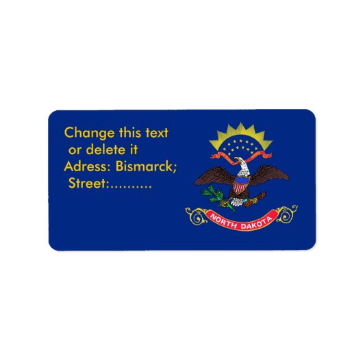 Étiquette personnalisé avec drapeau du Dakota du N (Devant)
