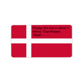 Étiquette personnalisé avec drapeau du Danemark (Devant)