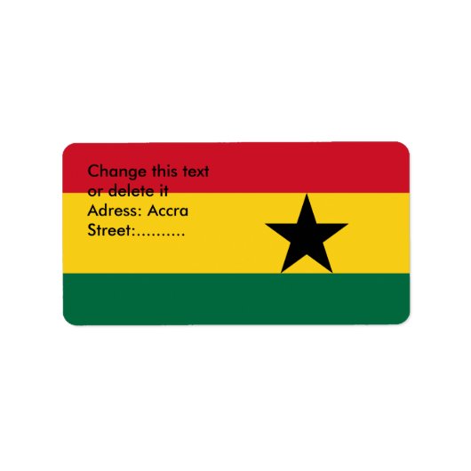 Étiquette personnalisé avec drapeau du Ghana (Devant)