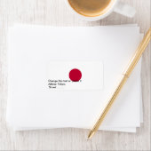 Étiquette personnalisé avec drapeau du Japon (En situation)
