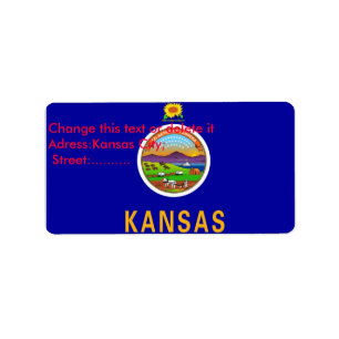 Étiquette personnalisé avec drapeau du Kansas, U.S