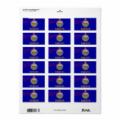 Étiquette personnalisé avec drapeau du Kansas, U.S (Feuille entière)