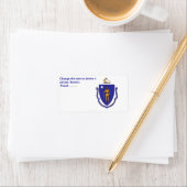 Étiquette personnalisé avec drapeau du Massachuset (En situation)