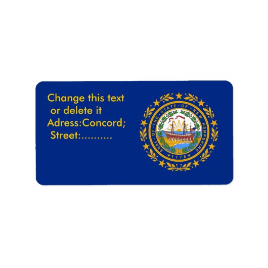 Étiquette personnalisé avec drapeau du New Hampshi (Devant)