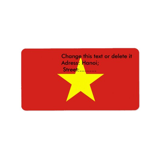 Étiquette personnalisé avec drapeau du Vietnam (Devant)