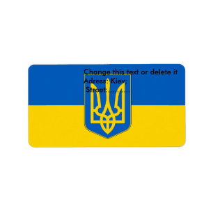 Étiquette personnalisé avec drapeau d'Ukraine