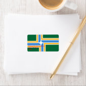Étiquette personnalisé avec le drapeau de Portland (En situation)
