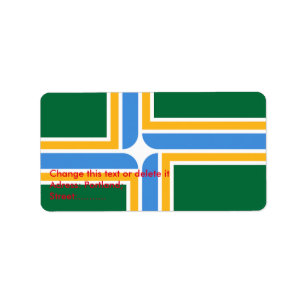 Étiquette personnalisé avec le drapeau de Portland