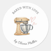 Étiquette personnalisé Cuit avec amour (Devant)