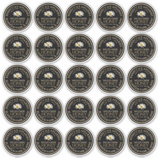 étiquette personnalisé de 2,5 po Fleur sauvage Hon (Devant)