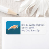 Étiquette personnalisé de la tortue de mer (En situation)