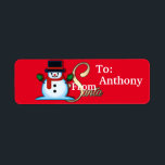 Étiquette Personnalisé De Père Noël Snowman Red Christmas<br><div class="desc">Parfois, nous devons être l'aide physique pour Père Noël ! Les autocollants personnalisés de Père Noël vont sûrement rendre cela plus facile! Ne le dis pas seulement... Prouvez-le avec une marque visuelle sur les cadeaux de vos enfants de Père Noël lui-même ! Certainement une Meilleure Maman jamais bouger! Joyeux Noël!...</div>